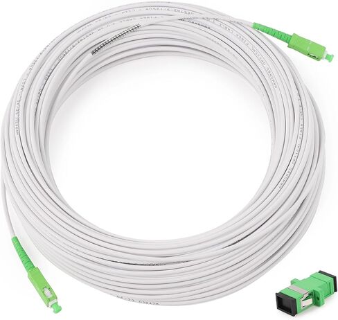 1 m (3.3 ft) Armored Network Fibre Optic Cable SC/APC to SC/APC OS2 Simplex Singlemode 9/125μm LSZH FTTH 3.0mm Patch Cord Fiber Cables with Adapter Coupler in Kuwait