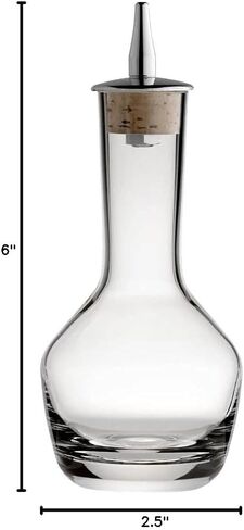 Bitters Bottle - Crystal Glass with Cork and Stainless Steel Dasher Top, 3-ounce Craft Cocktail Bartending Accessories Set of 3 in Saudi Arabia