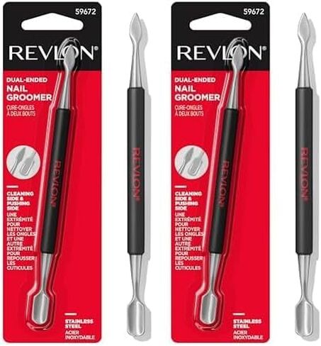 Cuticle Pusher and Nail Cleaner by Revlon, Dual Ended Nail Care Tool, Easy to Use, Stainless Steel (Pack of 1) in Saudi Arabia