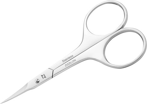 ZIZZLON Nail Scissors Curved Micro Serrated Stainless Steel Eyebrow Scissors for Eyelash, Mustache, Beard, Nose Hair, Toenail – Pedicure, Manicure Scissors for Men and Women in Saudi Arabia
