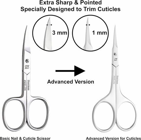 ZIZZLON Nail Scissors Curved Micro Serrated Stainless Steel Eyebrow Scissors for Eyelash, Mustache, Beard, Nose Hair, Toenail – Pedicure, Manicure Scissors for Men and Women in Saudi Arabia