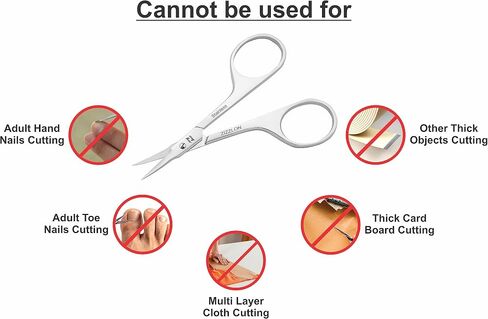 ZIZZLON Nail Scissors Curved Micro Serrated Stainless Steel Eyebrow Scissors for Eyelash, Mustache, Beard, Nose Hair, Toenail – Pedicure, Manicure Scissors for Men and Women in Saudi Arabia