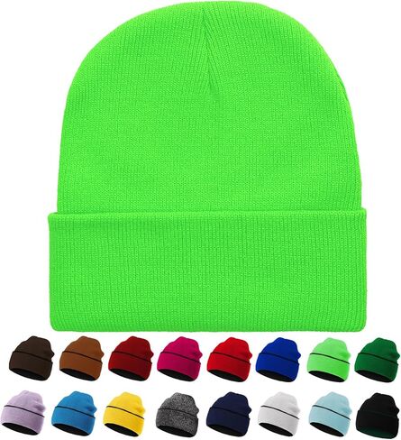 ZOORON 1Pack Unisex Reversible Beanie for Men Women Men's Warm Winter Hats Knit Cuff Beanie Cap,Reversible Double-Side-Wear in Kuwait