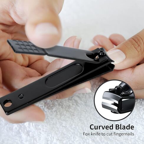 Nail Clippers Set, Sharp Stainless Steel Fingernail Clipper & Toenail Clippers, Black Nail Cutter, Large and Small 2 Piece Set. (Large/Small) in Saudi Arabia