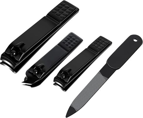Nail Clippers Set, Sharp Stainless Steel Fingernail Clipper & Toenail Clippers, Black Nail Cutter, Large and Small 2 Piece Set. (Large/Small) in Saudi Arabia