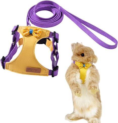 Rabbit Harness and Leash - Adjustable Bunny Harness Escape Proof for Walking Runnig Hiking Camping Outdoor - Cute Small Animal Harness Leash Set (Small,Pink) in Kuwait