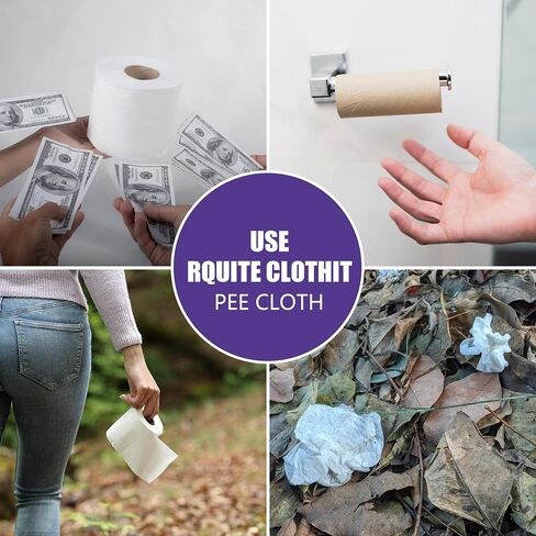 Rquite 2 Pcs Pee Cloth, Pee Cloth for Women Hiking, Soft & Absorbent Pee Rag, Reusable Toilet Paper Washable, Wipes After Female Urination, Women Travel Camping Backpacking Essentials in Kuwait