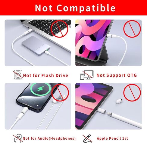 2 Pack Lightning to USB C Adapter for iPhone 15/16/16 Pro Max/Plus,Samsung S24,Support Charging & Data Transfer,Type C Charger Connector Cable,Lightning Female to USB C Male Adapter,Not for Audio in Saudi Arabia