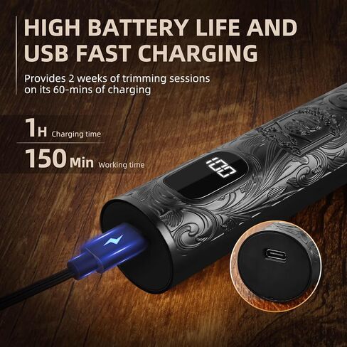 Ufree Beard Trimmer for Men, Electric Razor for Men, Cordless Hair Clipper Shaving Kit for Mustache Body Nose Ear Hair Facial, Adjustable Beard Grooming Kit Birthday Gifts for Men in Saudi Arabia