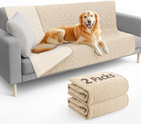 Waterproof Dog Bed Blanket - Washable Couch Cover Reversible Leakproof Pet Blanket Sofa Furniture Sheet Protector, Reusable Blanket for Pets Kids Dog Cat (Dark Gray+Light Gray,54'' x 82'',2 Pack) in Saudi Arabia