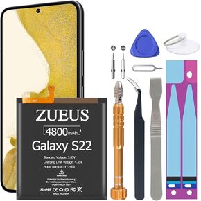 Galaxy S22 Battery ZURUN 4800mAh Li-Polymer Battery EB-BS901ABY Replacement for Galaxy S22 Ultra 5G SM-S901 SM-S901U with Screwdriver Tool Kit | S22 Battery Replacement Kit