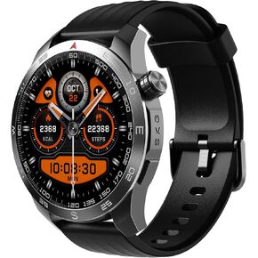 SKG Smart Watch for Men Women, 1.43" GPS Built-in Smartwatch with 100+ Sports Magnetometer Barometer, 9-Day Runtime 5ATM Waterproof Fitness Watch, for Health Tracker Android iPhone Compatiable, GT5