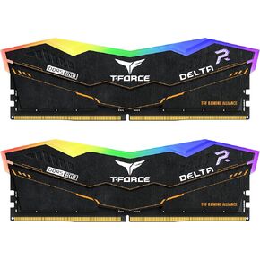 TEAMGROUP T-Force Delta TUF Gaming Alliance RGB DDR5 Ram 32GB (2x16GB) 6400MHz PC5-51200 CL40 Intel XMP 3.0 & AMD Expo Compatible Desktop Memory Module Ram Black FF5D532G6400HC40BDC01