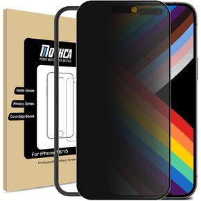 Mothca Matte Privacy Screen Protector for iPhone 15 [6.1 inch] with Easy Installation Tool, Anti Spy Anti Glare Full Coverage Tempered Glass Film, Anti-Fingerprint, Case Friendly, Smooth as Silk