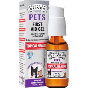Sovereign Silver First Aid Gel for Pets - Topical Healing for Dogs and Cats, 2oz Pump Gel