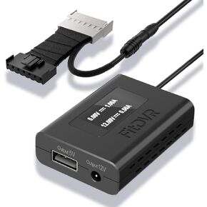Dash Camera Power Adapter (7-Pin) for Nissan, Ford, Mitsubishi, Toyota, Subaru, Connects to Rearview Mirror, LED Display, Built-in USB Power Source, 5V 12V Output, D3-032