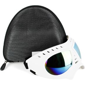 Dog Goggles,UV/Wind/Dust/Fog Protection Pet Sunglasses with Adjustable Strap for Small Medium Large Dog (（Large） Silver Lens)