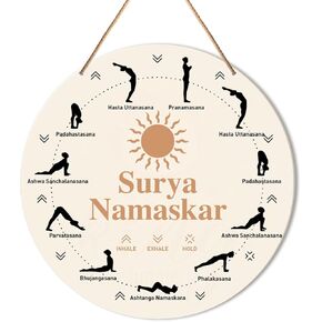 Muktoujaumai Meditation Room Wall Decor, Yoga Room Wall Decor Zen Den Room Hanging Signs Lotus Flower Decorations for Spiritual Room, Home, Yoga Lover Gift