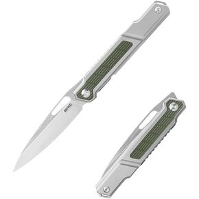 SRM Pocket Folding Knives, N690Co Blade, Titanium Handle, Rolling Ball Bearing, for Outdoor, EDC or Surviving Use, 1421-TP (Green)