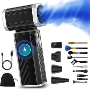 منفضة هواء مضغوط 160000 دورة في الدقيقة - منفضة هواء كهربائية قابلة للتعديل بدون خطوات - منفاخ هواء لاسلكي قابل لإعادة الشحن - منفاخ جاف نفاث لتنظيف لوحة المفاتيح والكمبيوتر الشخصي والسيارة والمنزل والخارج، أداة بديلة للهواء in Kuwait