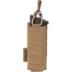 EXCELLENT ELITE SPANKER Tactical Open Top Pistol Mag Pouch Single Molle Magazine Pouch for Glock M1911 92F 9mm Magazines Tactical Flashlight Holder Tool Pouch