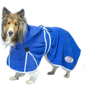 Derby Originals Pampered Pooch Ultra Flex Plush Microfiber Dog Bath Robe with Hood