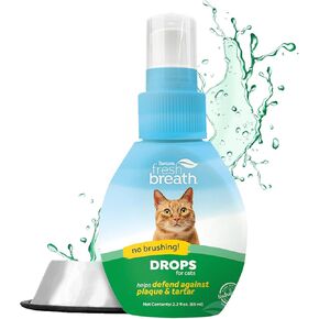 TropiClean Fresh Breath Cat Oral Care Kit | Complete Cat Toothbrush and Toothpaste Set for Plaque & Tartar Control | Bad Cat Breath Freshener Kit in Kuwait