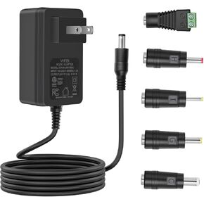 100V-240V DC to AC 24V 1.5A Power Adapter, Equipped with 5 Interchangeable connectors, Convenient for Compatibility with More Devices