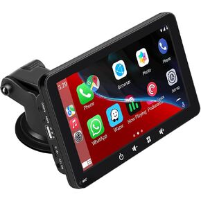Portable Car Stereo,for Wireless Apple Carplay & Android Auto,7 Inch 1080P HD Touch Screen Radio with BT 5.0, Mirror Link Support Truck RV Dash Mount in Saudi Arabia
