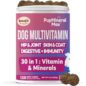 Dog Multivitamin Soft Chews - 120 Count - Dog Joint Supplement, Digestive, Immune, Skin, Coat - Combined Advanced Vitamins for Dogs, All Dog Ages - Made in USA