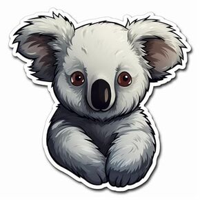 Adorable/Cute Koala Wild Life Unique Vinyl Decal Waterproof Sticker For Car bike, SUV, Truck Helmet, Laptop, Water Bottle,Notebook,Window, Bumper Sticker 5-inch (Design 10)