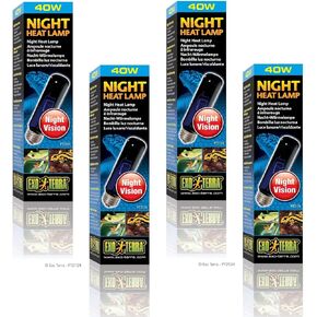 (4 Pack) Exo Terra Night-Glo Moonlight Lamp, 40 Watt