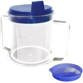 ADAPTIVE UTENSILS Adult sippy cup for elderly spill proof Dysphagia cups Parkinsons aids for living Hospital cup with lid and straw Disabled products for adults