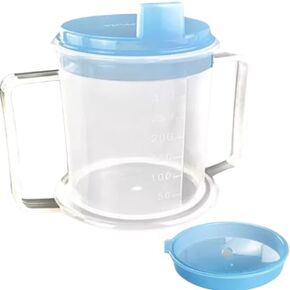ADAPTIVE UTENSILS Adult sippy cup for elderly spill proof Dysphagia cups Parkinsons aids for living Hospital cup with lid and straw Disabled products for adults