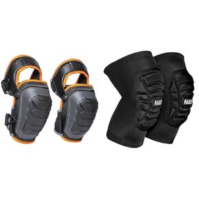 Klein Tools 60491 Hinged Knee Pads, Heavy Duty Gel Foam Protective Knee Pads with Quick-Fasten Buckle and Thigh Strap, Black