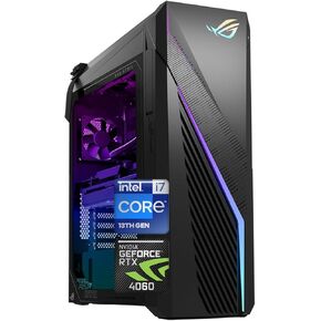 ASUS ROG Strix i7 RTX 4060 Gaming Desktop, Intel i7-13700F (Beats Intel i9-12900K), NVIDIA GeForce RTX 4060, 32GB RAM, 2TB SSD, Wi-Fi 6, HDMI, RJ-45, DisplayPort, Wired KB & Mouse, W11H, Black