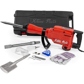 XtremepowerUS 61103 Jack Hammer w/Point & Chisel Bits Electric 2200W Demolition Construction Concrete Breaker Punch Drill