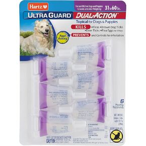 Hartz UltraGuard Dual Action Flea & Tick Topical Dog Treatment and Flea and Tick Prevention, 6 Months, 60+ Pound Dogs in Saudi Arabia
