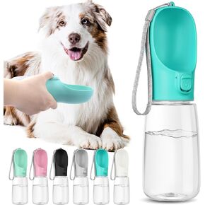 Portable Dog Water Bottle, Travel Water Bottle for Dogs, Pet Leak Proof Bottle, Convenient Dog Travel Water Bottle with Bowl,Dog Accessories for Walking Hiking and Camping (Blue, 12oz)