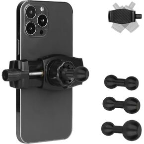 Phone Holder with 3 Ball Adapters,Aluminum Alloy 17 mm to 17 mm | 17 mm to 20 mm | 17mm to 25 mm Ball Joints,Compatible with 17mm | 20 mm | 25 mm Size Ball Socket Mount