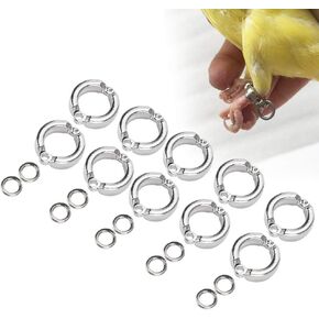 TOPINCN 10PCS Bird Foot Rings Anti Escape Parrot Leg Ring Birds Anklet Ring Outdoor Fly Training Activity Ring Clip for Pet Training(#7)