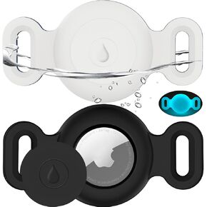 Airtag Dog Collar Holder Waterproof 2 Pack, Airtag Cases for Pet Cats Dog GPS Tracker,Silicone Airtag Holder (for Apple Airtag) Anti-Lost Personalized Dog Collar Airtag Holder