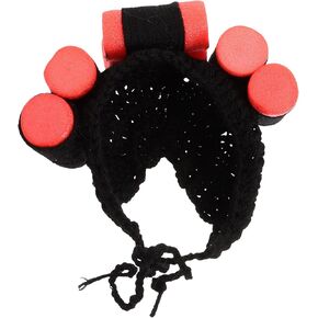 LOGOFUN Pet Knitted Hat Curly Hair Shaped Cat Hat Dog Knitting Hat Pet Photo Prop for Puppy Kitten Halloween Costume Accessories - Medium (30-35cm)