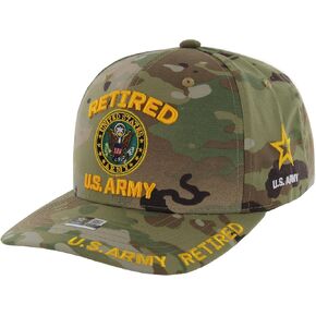 Retired US Army Veteran Hat for Men, Official Licensed Military Baseball Cap, Embroidered Army Seal Adjustable Black Veterans Tactical Hat