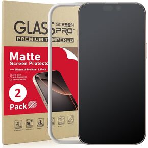 Ambison [2 Pack Matte Glass Screen Protector Compatible for iPhone 16 Pro Max 6.9inch 2024, Anti-Glare & Fingerprint/Anti-Reflective [No Bubbles] Install Frame/Smooth as Silk/Tempered Glass
