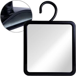 مرآة دش MIRRORVANA بدون ضباب للحلاقة مع شفط مطور، تصميم مزدوج مضاد للضباب، سطح مقاوم للكسر ودوران 360 درجة، 8 بوصة × 7 بوصة