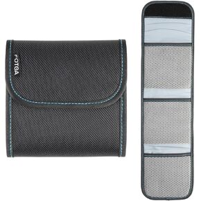 FOTGA 4x5.65 Inch Filter Pouch, Durable Waterproof Nylon Lens Filter Storage Case with Transparent Label Pocket, Holds 1 Square Filter 100x150mm Cinema Filter