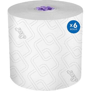 Scott® Essential Universal High-Capacity Hard Roll Towels (01000), with Absorbency Pockets™, 1.5" Core, White, (1,000'/Roll, 12 Rolls/Case, 12,000'/Case)
