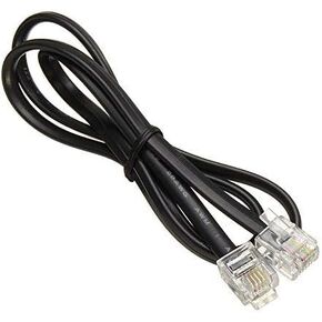 Telephone Line Cable, 3ft/1m Phone Cord Wire Male to Male RJ11 6P4C Modular Plug Modular Jack Ends Works for Phone, Modem, Fax Machine, Landline Telephone (Black)