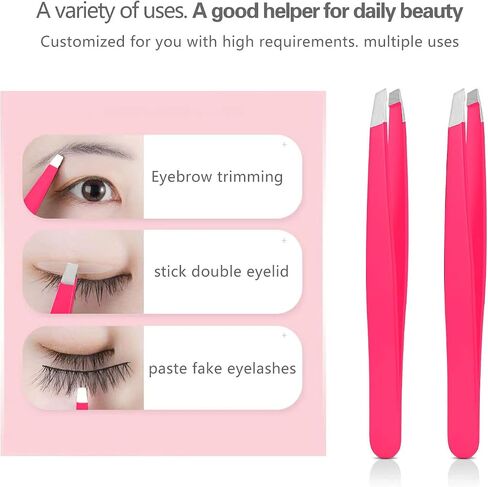 Derlaier Tweezers Set, High Precision Stainless Steel Eyebrow Tweezers for Facial Hair, Inward Growing Hair and Splinter Remover Derlaier-111 Tweezers-1 in Kuwait